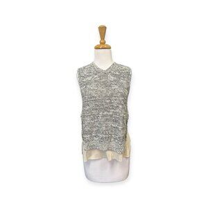 3.1 Phillip Lim Layered Sweater Vest Size Xs Cream and Black Silk
